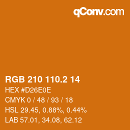 カラーコード: RGB 210 110.2 14 | qconv.com