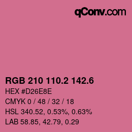 カラーコード: RGB 210 110.2 142.6 | qconv.com