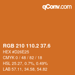 カラーコード: RGB 210 110.2 37.6 | qconv.com