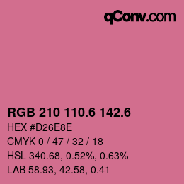 カラーコード: RGB 210 110.6 142.6 | qconv.com