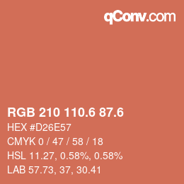 カラーコード: RGB 210 110.6 87.6 | qconv.com