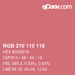 カラーコード: RGB 210 110 118 | qconv.com