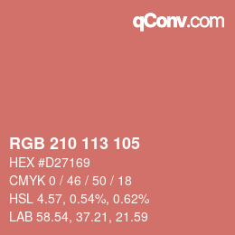 Color code: RGB 210 113 105 | qconv.com