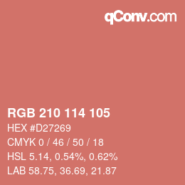 Color code: RGB 210 114 105 | qconv.com