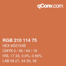 Color code: RGB 210 114 75 | qconv.com