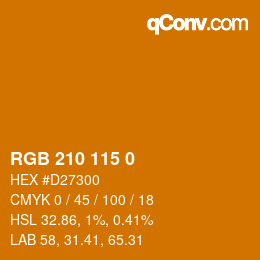 颜色代码: RGB 210 115 0 | qconv.com