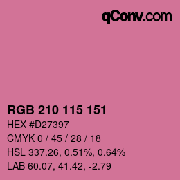 Color code: RGB 210 115 151 | qconv.com