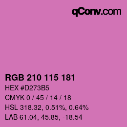Color code: RGB 210 115 181 | qconv.com