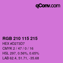 Color code: RGB 210 115 215 | qconv.com