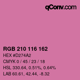 Color code: RGB 210 116 162 | qconv.com