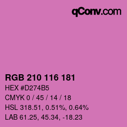 Color code: RGB 210 116 181 | qconv.com