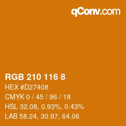 Color code: RGB 210 116 8 | qconv.com