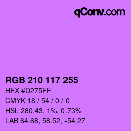 Color code: RGB 210 117 255 | qconv.com