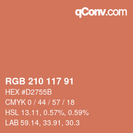 Color code: RGB 210 117 91 | qconv.com