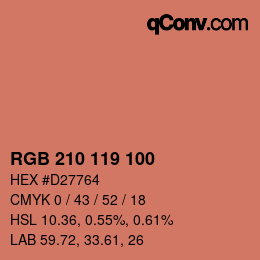 Color code: RGB 210 119 100 | qconv.com