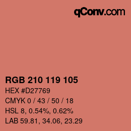 Color code: RGB 210 119 105 | qconv.com