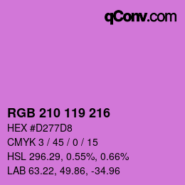 Color code: RGB 210 119 216 | qconv.com