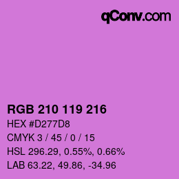 Color code: RGB 210 119 216 | qconv.com