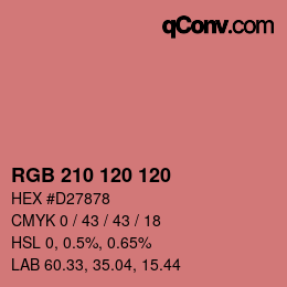カラーコード: RGB 210 120 120 | qconv.com