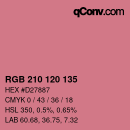カラーコード: RGB 210 120 135 | qconv.com