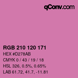 カラーコード: RGB 210 120 171 | qconv.com