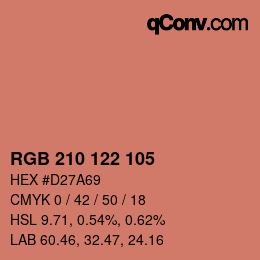 Color code: RGB 210 122 105 | qconv.com