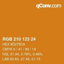カラーコード: RGB 210 123 24 | qconv.com