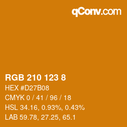 カラーコード: RGB 210 123 8 | qconv.com