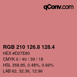 カラーコード: RGB 210 126.8 128.4 | qconv.com