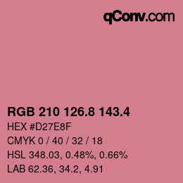 カラーコード: RGB 210 126.8 143.4 | qconv.com