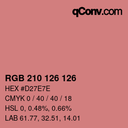 Color code: RGB 210 126 126 | qconv.com
