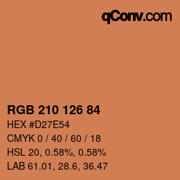 颜色代码: RGB 210 126 84 | qconv.com