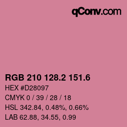 カラーコード: RGB 210 128.2 151.6 | qconv.com