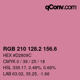カラーコード: RGB 210 128.2 156.6 | qconv.com