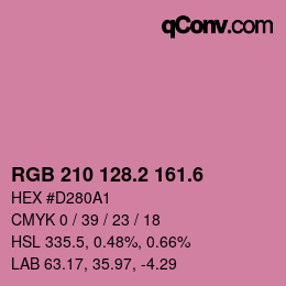カラーコード: RGB 210 128.2 161.6 | qconv.com