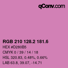 カラーコード: RGB 210 128.2 181.6 | qconv.com