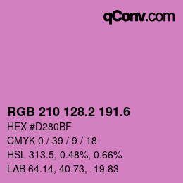 カラーコード: RGB 210 128.2 191.6 | qconv.com