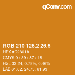カラーコード: RGB 210 128.2 26.6 | qconv.com