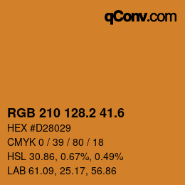 カラーコード: RGB 210 128.2 41.6 | qconv.com