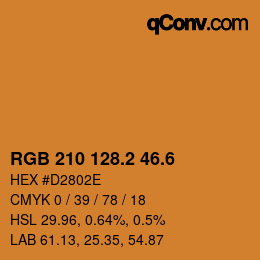 カラーコード: RGB 210 128.2 46.6 | qconv.com