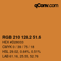 カラーコード: RGB 210 128.2 51.6 | qconv.com