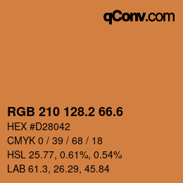 カラーコード: RGB 210 128.2 66.6 | qconv.com