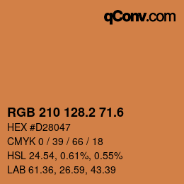 カラーコード: RGB 210 128.2 71.6 | qconv.com