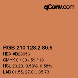 カラーコード: RGB 210 128.2 86.6 | qconv.com