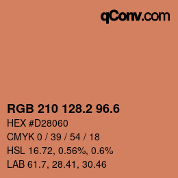 カラーコード: RGB 210 128.2 96.6 | qconv.com