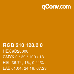 カラーコード: RGB 210 128.6 0 | qconv.com