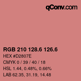 カラーコード: RGB 210 128.6 126.6 | qconv.com