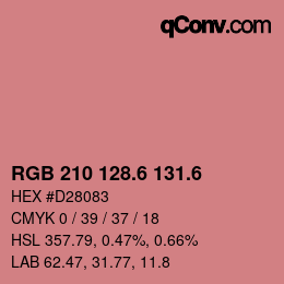 カラーコード: RGB 210 128.6 131.6 | qconv.com