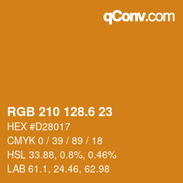 カラーコード: RGB 210 128.6 23 | qconv.com