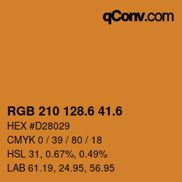 カラーコード: RGB 210 128.6 41.6 | qconv.com